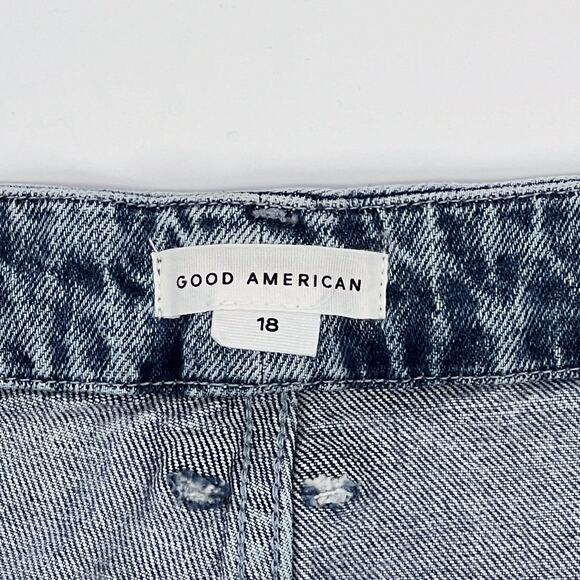 Good American Good Icon Lace Up Side Jeans Indigo Wash Size 18 - Picture 5 of 6